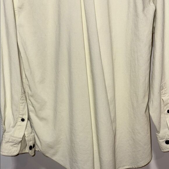 Men's Ivory Casual corduroy Button-Down Shirt - Picture 8 of 8
